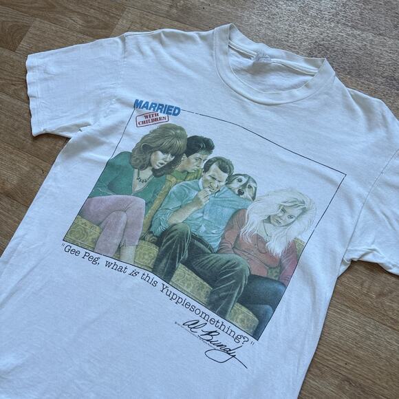Stedman Other - VINTAGE Al Bundy Shirt Adult L Yuppies Gee Peg USA Married With Children TV 80s